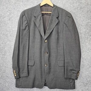 Gray Mens Sports Coat Blazer Medium 42R Pinstripe Merino Wool Career RENE LEZARD